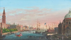 Uitzicht op het Canal Grande, Venetië, met het Palazzo Ducale en de Salute