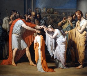 Blinde Oedipus ontmoet zijn dochters Schilderij door Giuseppe Bossi (1777-1815), Villa Comunale di Trezzo Sull
