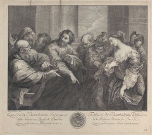 Christus en de vrouw betrapt op overspel, 1750-1757 door Giuseppe Camerata