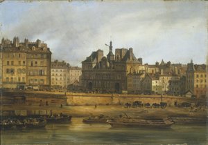 Hôtel de Ville en Place de Grève, gezien vanaf Île de la Cité