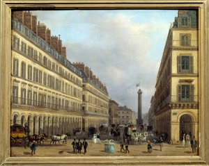 Rue Castiglione in Parijs in 1829 door Giuseppe Canella