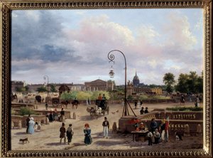 Uitzicht op de Place Louis XVI (huidige Place de la Concorde) door Giuseppe Canella