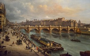 Le Pont-Neuf en de Stad Parijs 1832, 1832 door Giuseppe Canella the Elder