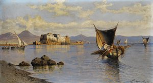 Baai van Napels met Castel dell