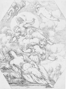 Dido op de brandstapel, 1650-1700 door Giuseppe Diamantini
