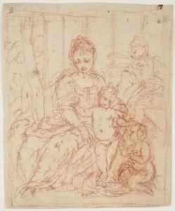 De Heilige Familie met de jonge Sint Jan de Doper en een lam door Giuseppe Diamantini