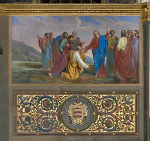 Presbyterium, Giueppe Diotti, Sleuteloverdracht aan Pietro 1834 door Giuseppe Diotti