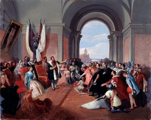 Andrea Doria weigert de kroon van Genua, door Giuseppe Isola (1808-1893), c. 1868 door Giuseppe Isola
