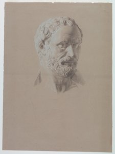 Academische studie van een buste van een Romeinse senator