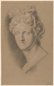 Academische studie van een gipsen buste van een klassieke vrouw door Giuseppe Longhi