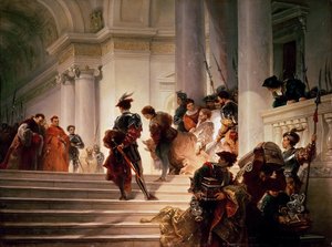 Cesare Borgia verlaat het Vaticaan, 1877 door Giuseppe Lorenzo Gatteri