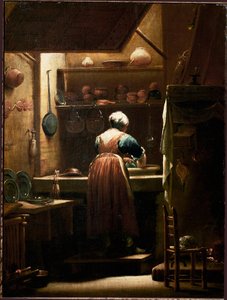 Het keukenmeisje door Giuseppe Maria Crespi
