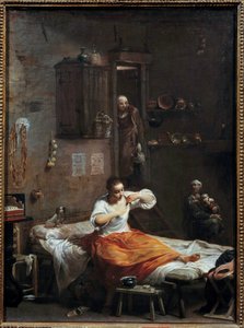 De vrouw met de vlo door Giuseppe Maria Crespi