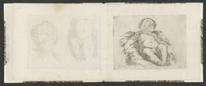 Liggende naakte baby door Giuseppe Maria Mitelli