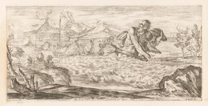 Polyphemus achtervolgt de vloot van Aeneas