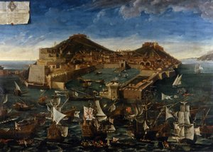 Porto Ferraio (Elba), schilderij door G.M. Terreni door Giuseppe Maria Terreni