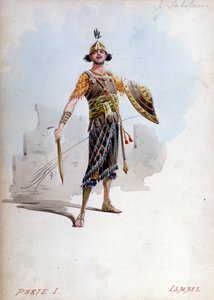 Kostuum van Ismael, de neef van de koning van Jeruzalem in de opera van Giuseppe Verdi, Nabucco