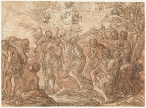 Doop van Christus, in de Jordaan door Giuseppe Passeri