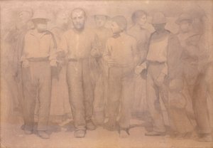 Cartoon voor De Vierde Staat door Giuseppe Pellizza da Volpedo