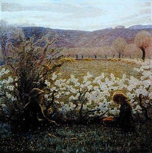 Veld in Bloei (olie op doek)