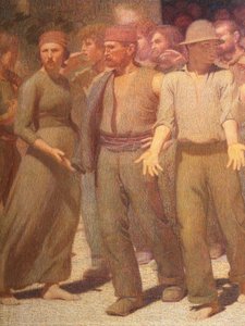 De Vierde Staat (detail) door Giuseppe Pellizza da Volpedo