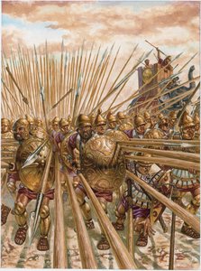 Oud Griekenland: de Epirotische falanx van Pyrrhus I (378-272 v.Chr.) - Illustratie door Giuseppe Rava