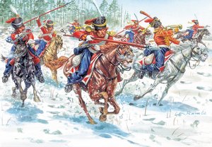 Eerste Keizerrijk: Kozakken van het Keizerlijke Leger van Rusland - Illustratie door Giuseppe Rava