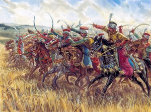 Eerste Keizerrijk: De aanval van de Mamelukken van Napoleon I - Illustratie door Giuseppe Rava