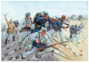 Marche ou creve Soldaten van het Franse Vreemdelingenlegioen - Illustratie door Giuseppe Rava
