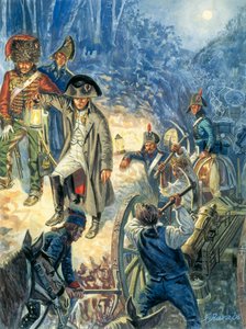 Pruisen en Polen Campagne: Keizer Napoleon I aan de vooravond van de Slag bij Jena en Auerstedt 14 oktober 1805 - Illustratie door Giuseppe Rava door Giuseppe Rava
