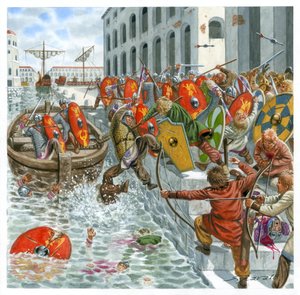 Visigoten vallen Ostia binnen 410 v.Chr.
