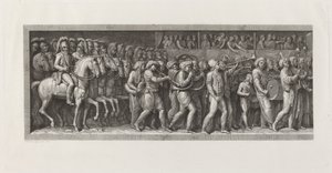 De intocht van de Fransen in Milaan, 15 mei 1796 door Giuseppe Rosaspina, after Andrea Appiani