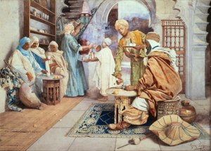 Een Arabisch café door Giuseppe Signorini