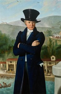De transportaannemer Paolo Preinitsch (Rosegg 1762 - 1840 Triëst) in de haven van Triëst door Giuseppe Tominz