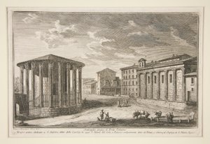 Ruïnes bij de Ponte Palatino door Giuseppe Vasi