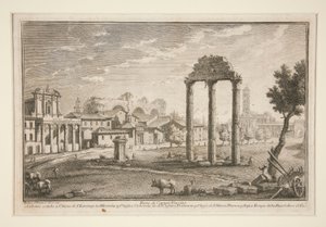Deel van Campo Vaccino door Giuseppe Vasi