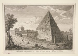 Piramide van Gaius Cestius door Giuseppe Vasi