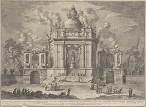 De Prima Macchina voor de Chinea van 1771: De Tempel van Asclepius, 1771 door Giuseppe Vasi