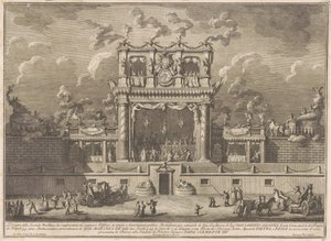 De Seconda Macchina voor de Chinea van 1769: Een Gebouw voor Publiek Vermaak door Giuseppe Vasi, after Giuseppe Palazzi, after Paolo Posi
