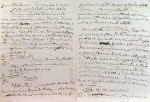 Handgeschreven brief van Giuseppe Verdi aan Aida librettist Antonio Ghislanzoni