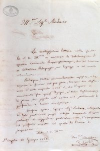 Handgeschreven brief van Giuseppe Verdi aan de burgemeester van Bologna toen hij ereburger werd, 20 juni door Giuseppe Verdi
