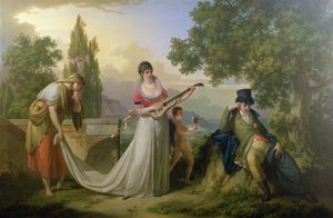 Een romantische allegorische scène
