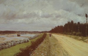 Landweg langs de Ofanto, door Giuseppe de Nittis