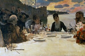 Lunch in Posillipo, c.1879 door Giuseppe or Joseph de Nittis
