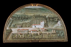 Uitzicht op Villa di Colle Salvetti bij Livorno, Italië door Giusto Utens