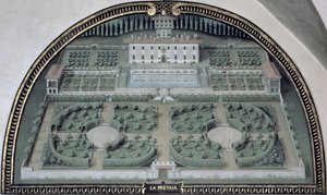 Villa della Pretaia uit een serie lunetten met uitzichten op de Medici villa