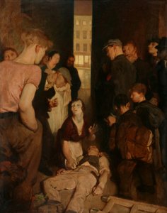 Een straatongeluk door Glyn Warren Philpot