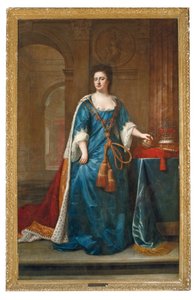 Portret van Koningin Anne (1665-1714) door Godfrey (studio of) Kneller