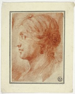 Borstbeeld van Vrouw in Profiel naar Links door Godfrey Kneller