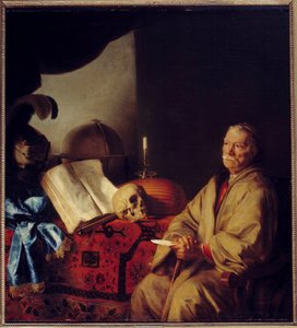 De filosoof in meditatie door Godfrey Kneller